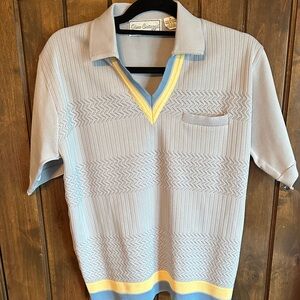 Gino Barozzi Light Gray Polo with Yellow Trim